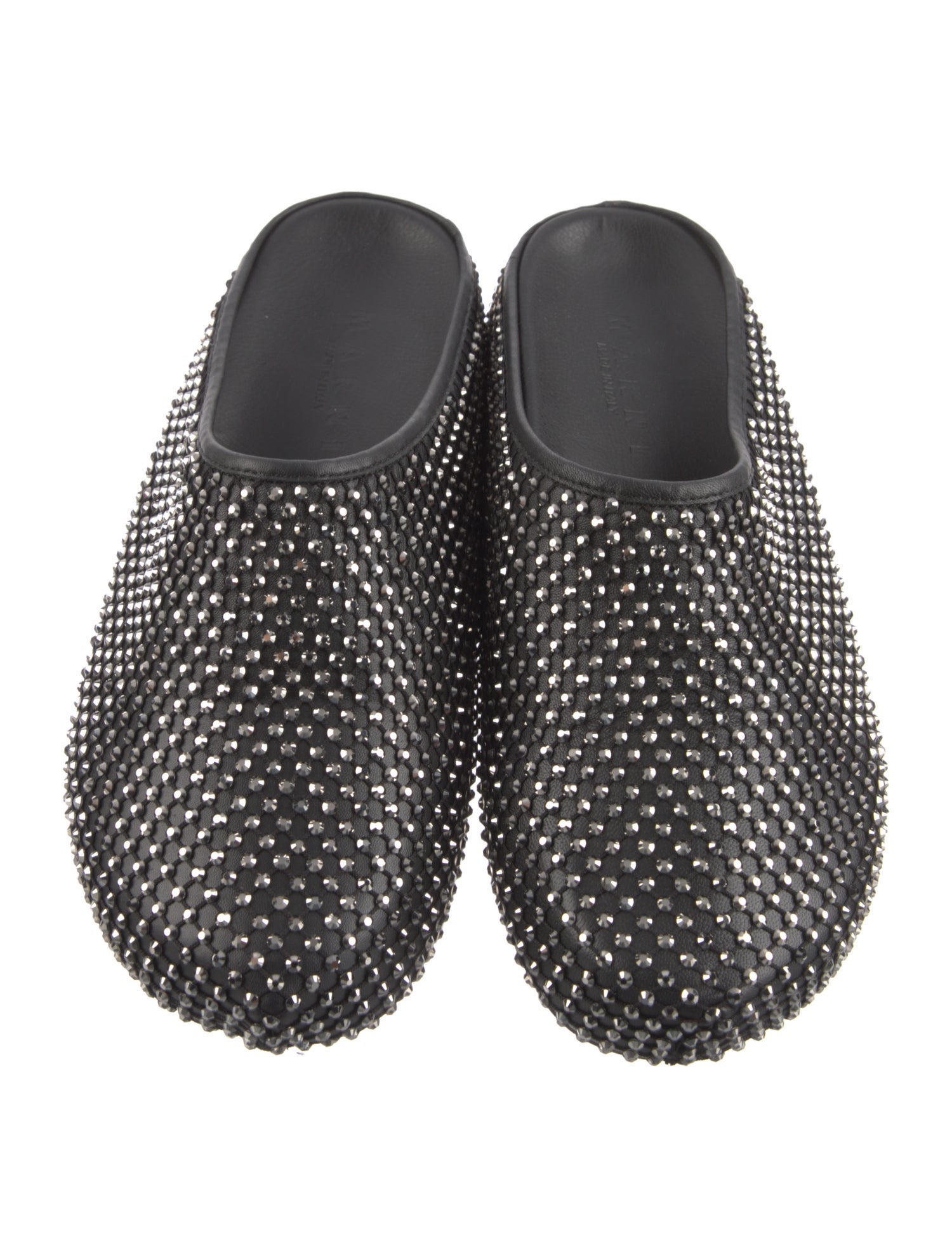 Marni Leather Crystal Embellishments Slippers